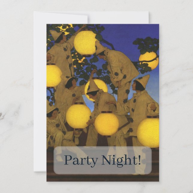 Invitación Maxfield Parrish Los portadores de linternas 1908  (Anverso)