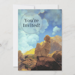 Invitación Maxfield Parrish Mañana 1922 Nube Azul Arte Fino