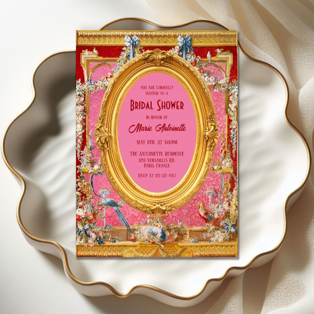 Invitación Máxima Marie Antoinette Rococo Ducha Bridal (Subido por el creador)