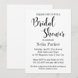 Invitación Máxima tipografía moderna Ducha nupcial 4