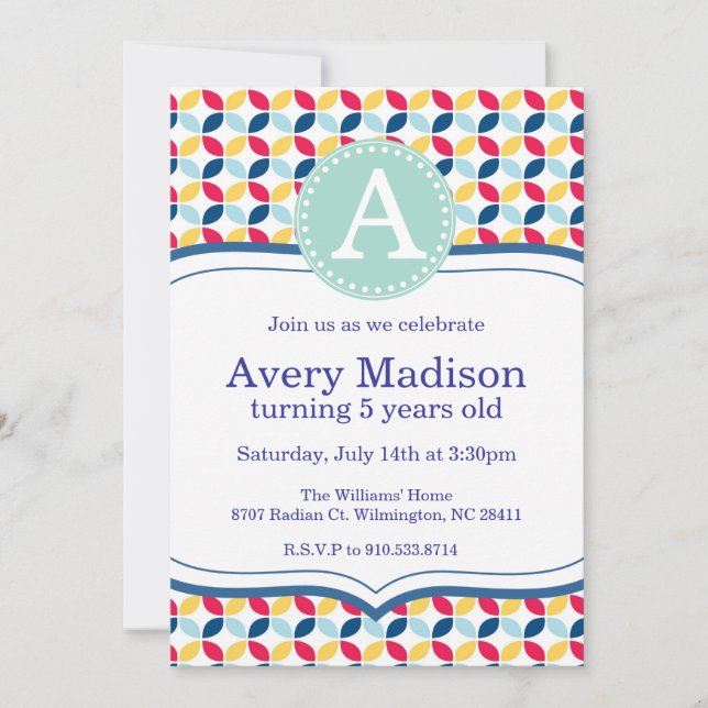 Invitación máxima y rubí inspirada del fiesta de (Anverso)