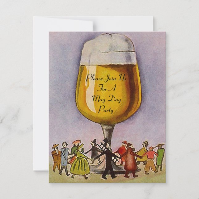 INVITACIÓN MAYO, MAYPOLE PARTY INVITATION ~ EZ A PERSONALIZAR (Anverso)