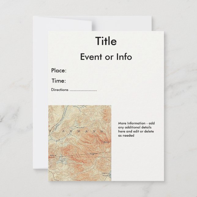 Invitación McKenzie y Moose Ponds, detalles de la montaña McK (Reverso)