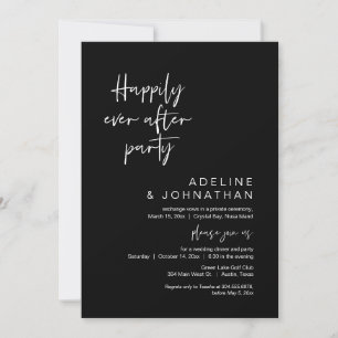 Invitación Me alegro de haber cenado Fiesta Boda, negro