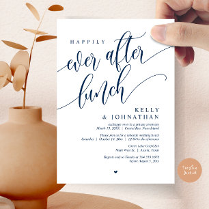 Invitación Me alegro de haber comido Boda, azul marino
