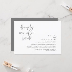 Invitación Me alegro de haber comido Boda, gris oscuro