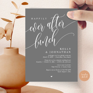 Invitación Me alegro de haber comido Boda, gris oscuro