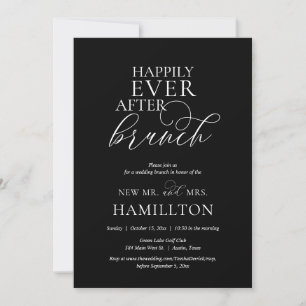 Invitación Me alegro de haber pasado el brunch post-boda, neg