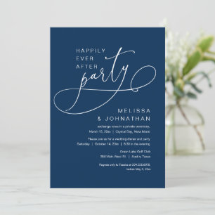 Invitación Me alegro de que el Boda Elopement Fiesta Navy