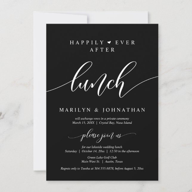 Invitación Me alegro de que el Boda Elopement Lunch Fiesta (Anverso)