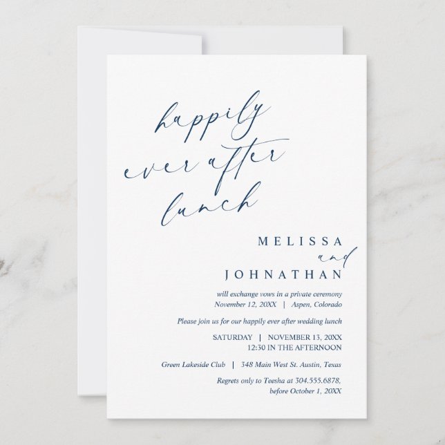 Invitación Me alegro de que el Boda haya celebrado el almuerz (Anverso)