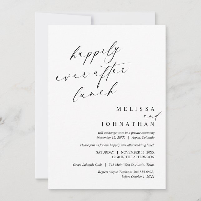 Invitación Me alegro de que el Boda haya celebrado el almuerz (Anverso)