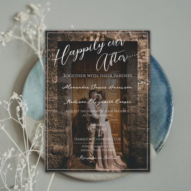 Invitación Me alegro de que nunca después de un Boda fotográf (Subido por el creador)