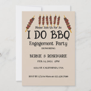 Invitación Me caso a la parrilla con pincho de barbacoa