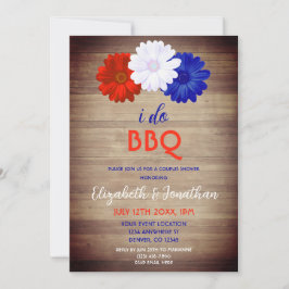 Invitación Me caso con barbacoa patriótica floral parejas duc