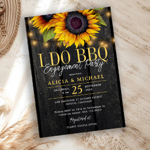 Invitación Me caso fiesta de compromiso girasoles rústicos BB