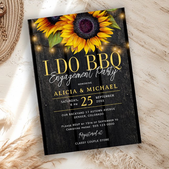 Invitación Me caso fiesta de compromiso girasoles rústicos BB (Subido por el creador)