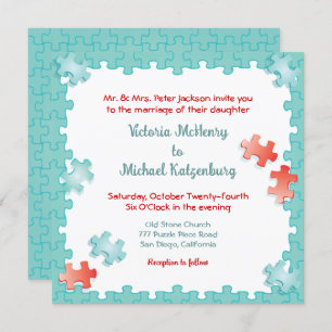 Invitación Me completaste Jigsaw Puzzle Boda