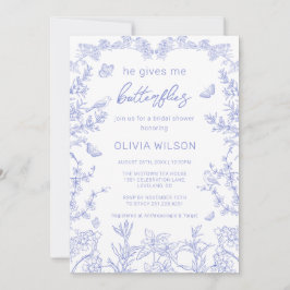 Invitación Me Da Butterflies Chinoiserie Ducha Bridal