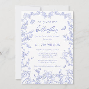 Invitación Me Da Butterflies Chinoiserie Ducha Bridal