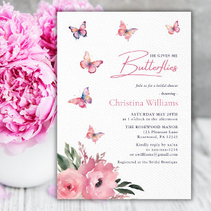 Invitación Me Da Mariposas Agua Ducha De Novias