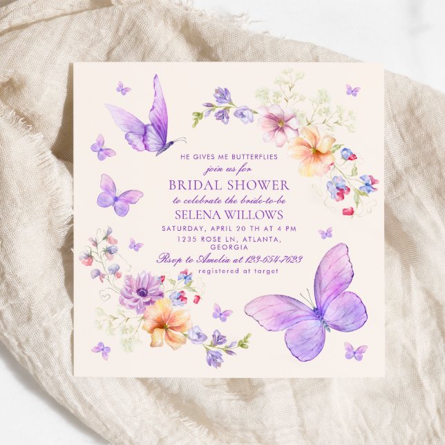 Invitación Me Da Mariposas Agua Ducha De Novias (Subido por el creador)
