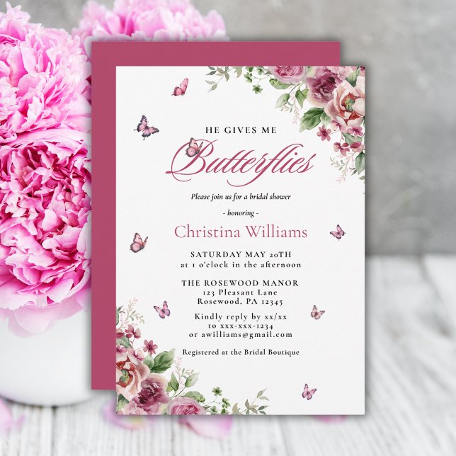 Invitación Me Da Mariposas Agua Ducha De Novias (Subido por el creador)