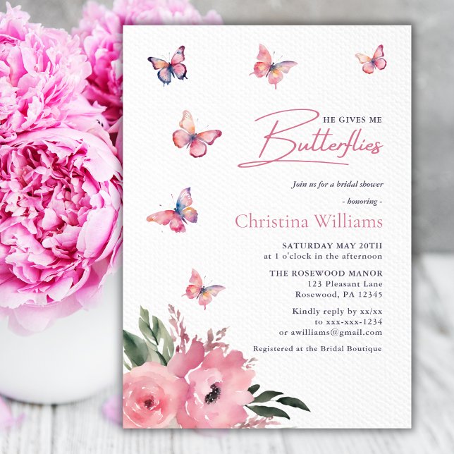 Invitación Me Da Mariposas Agua Ducha De Novias (Subido por el creador)