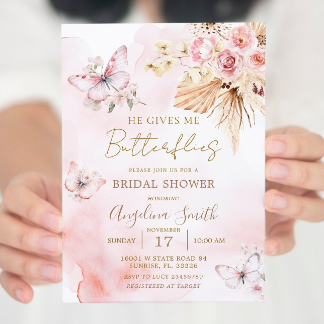 Invitación Me Da Mariposas Boho Bridal Shower (Subido por el creador)