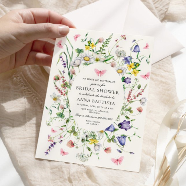 Invitación Me Da Mariposas Bonito Floral Bridal Showe (Subido por el creador)