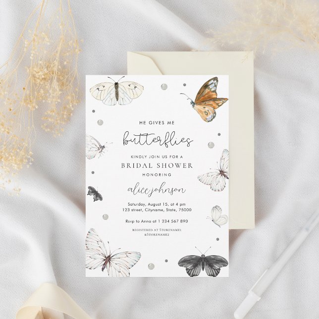 Invitación Me Da Mariposas Delicadas Ducha De Novias (Subido por el creador)
