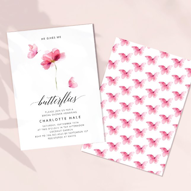 Invitación Me Da Mariposas Ducha De Novias Rosa (Subido por el creador)