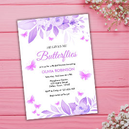 Invitación Me Da Mariposas Ducha Morada Bridal