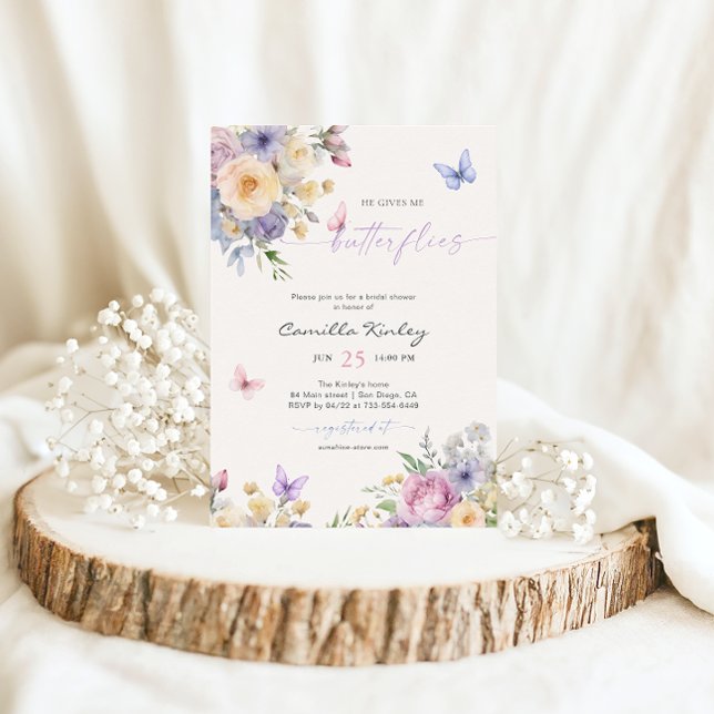 Invitación Me Da Mariposas Pastel Ducha De Novias (Subido por el creador)