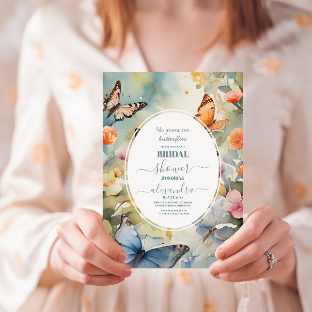 Invitación Me da mariposas Wildflowers Bridal Shower (Subido por el creador)