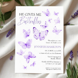 Invitación Me Da Una Ducha De Novias De Lavender De Mariposas