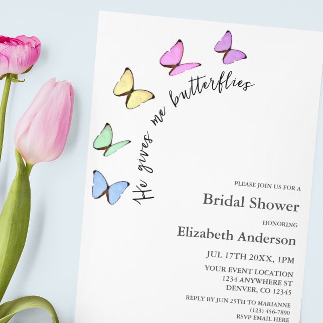 Invitación Me Da Una Ducha De Novias Mariposas (Subido por el creador)