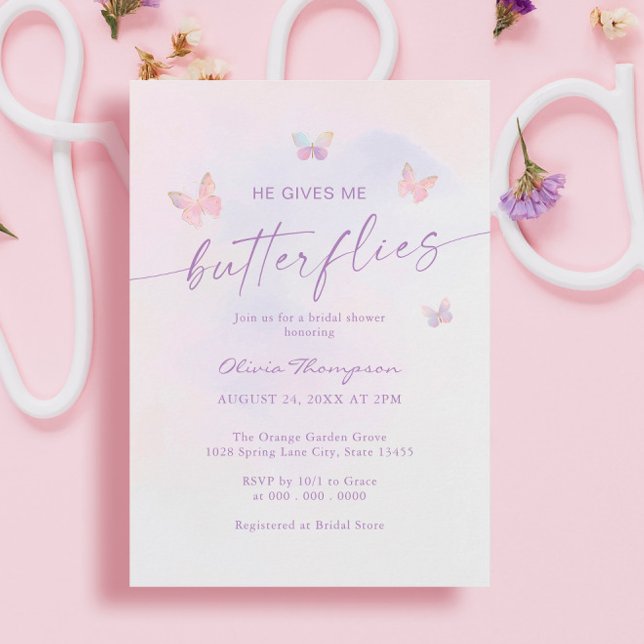 Invitación Me Da Una Ducha De Novias Mariposas (Subido por el creador)