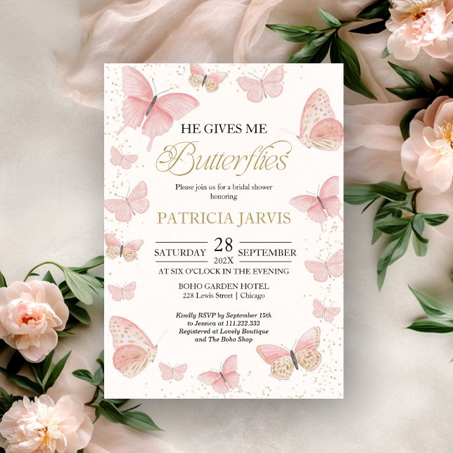 Invitación Me Da Una Ducha De Novias Mariposas (Subido por el creador)