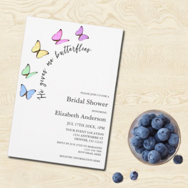 Invitación Me Da Una Ducha De Novias Mariposas (Subido por el creador)