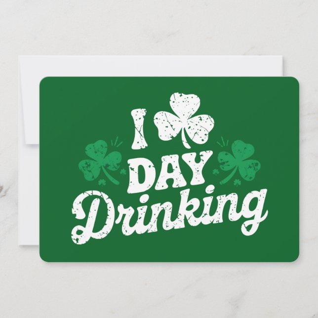 Invitación Me encanta el día de beber gracioso Día de San Pat (Anverso)