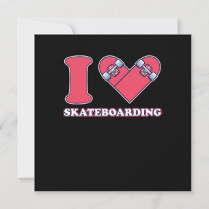 Invitación Me encanta el regalo de patinaje sobre patineta pa