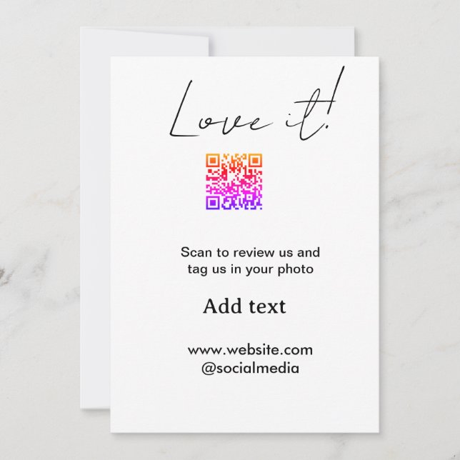 Invitación Me encanta escanear código QR revisar compartir fo (Anverso)