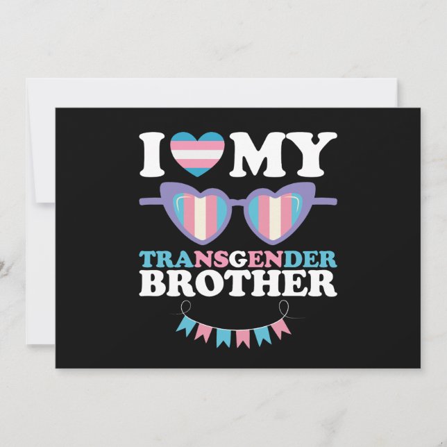 Invitación Me encanta mi familia de hermanos transgénero Tran (Anverso)