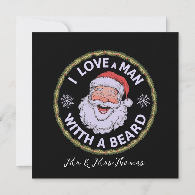 Invitación Me encanta un hombre con barba divertido  (Anverso)