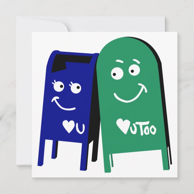 Invitación Me encantan los buzones de correo: te amo (Anverso)