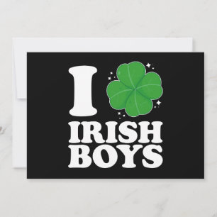 Invitación Me encantan los chicos irlandeses Shamrock Heart S