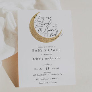 Invitación Me encantó la luna y el Baby Shower neutral de atr
