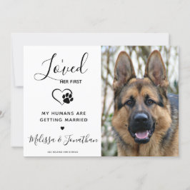 Invitación Me encantó su primer Boda de perro Mascota de códi