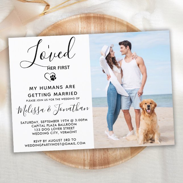 Invitación Me encantó su primer Boda Mascota moderno de fotog (Subido por el creador)